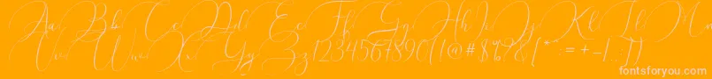 フォントArgentina Script – オレンジの背景にピンクのフォント