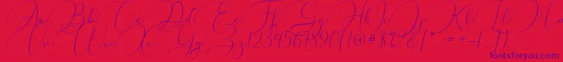 Argentina Script Font – Purple Fonts on Red Background