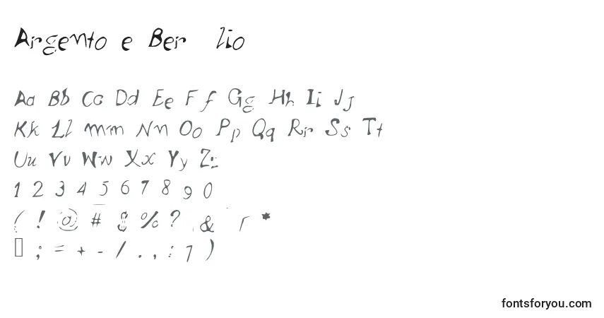 Шрифт Argento e Ber  lio – алфавит, цифры, специальные символы