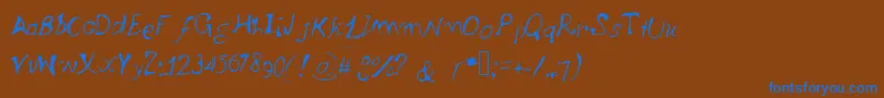 Argento e Ber  lio Font – Blue Fonts on Brown Background