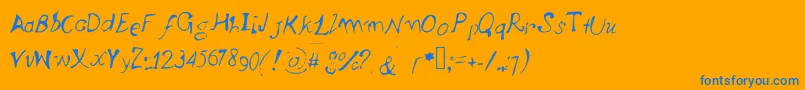 Argento e Ber  lio Font – Blue Fonts on Orange Background