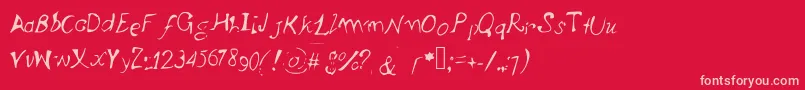 Argento e Ber  lio Font – Pink Fonts on Red Background