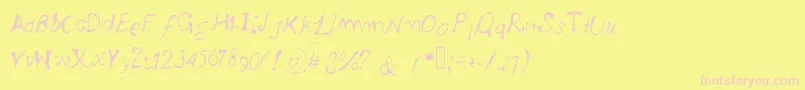 Argento e Ber  lio Font – Pink Fonts on Yellow Background