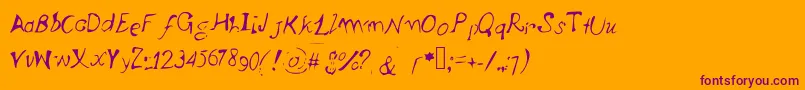Argento e Ber  lio Font – Purple Fonts on Orange Background