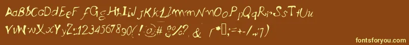 Argento e Ber  lio Font – Yellow Fonts on Brown Background