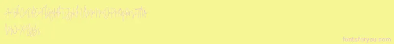 フォントArgents Free – ピンクのフォント、黄色の背景