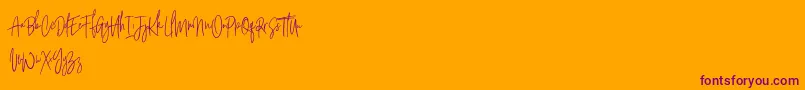 Argents Free-Schriftart – Violette Schriften auf orangefarbenem Hintergrund