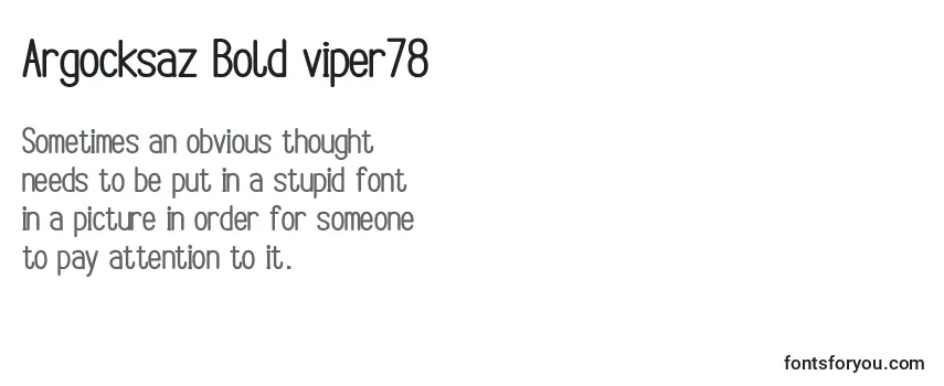 Überblick über die Schriftart Argocksaz Bold viper78