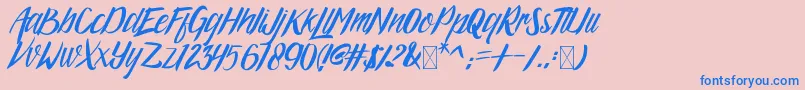 ArgopuroScriptDemo-Schriftart – Blaue Schriften auf rosa Hintergrund