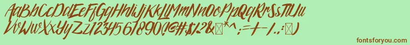 ArgopuroScriptDemo Font – Brown Fonts on Green Background