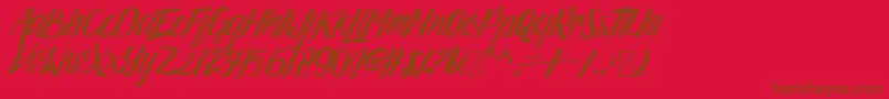 ArgopuroScriptDemo Font – Brown Fonts on Red Background