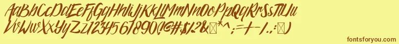 ArgopuroScriptDemo Font – Brown Fonts on Yellow Background