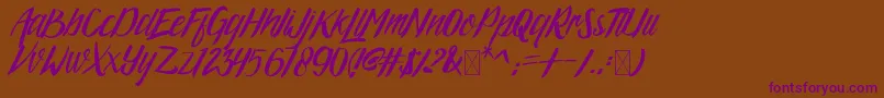 ArgopuroScriptDemo Font – Purple Fonts on Brown Background