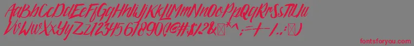 フォントArgopuroScriptDemo – 赤い文字の灰色の背景
