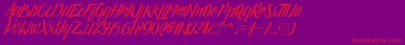ArgopuroScriptDemo Font – Red Fonts on Purple Background
