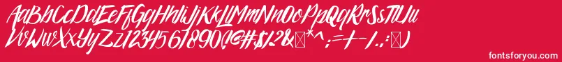 ArgopuroScriptDemo-Schriftart – Weiße Schriften auf rotem Hintergrund