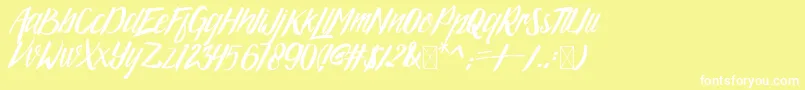 ArgopuroScriptDemo-Schriftart – Weiße Schriften auf gelbem Hintergrund