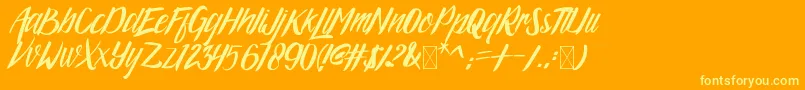 ArgopuroScriptDemo Font – Yellow Fonts on Orange Background