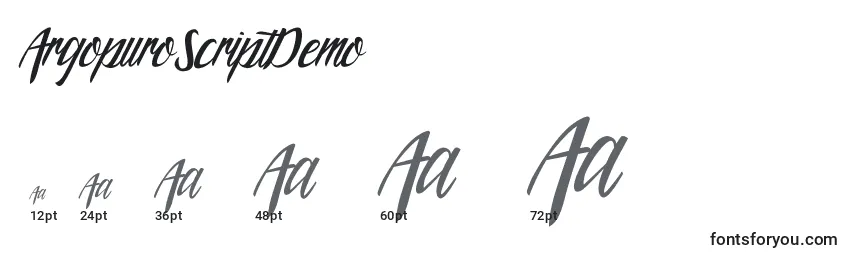 ArgopuroScriptDemo Font Sizes
