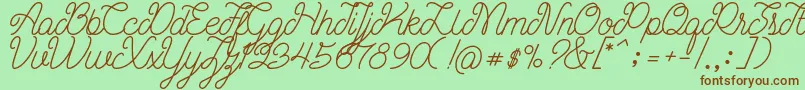 Ariana Script Free Demo Font – Brown Fonts on Green Background