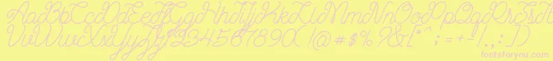 Ariana Script Free Demo Font – Pink Fonts on Yellow Background