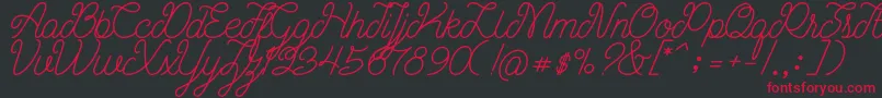 Ariana Script Free Demo Font – Red Fonts on Black Background