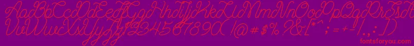 Ariana Script Free Demo Font – Red Fonts on Purple Background