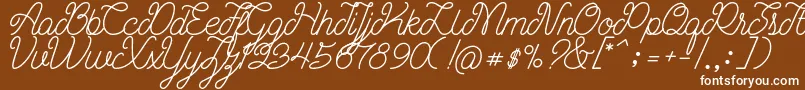 Czcionka Ariana Script Free Demo – białe czcionki na brązowym tle