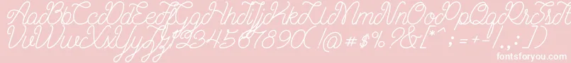 Ariana Script Free Demo-Schriftart – Weiße Schriften auf rosa Hintergrund