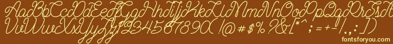 Czcionka Ariana Script Free Demo – żółte czcionki na brązowym tle