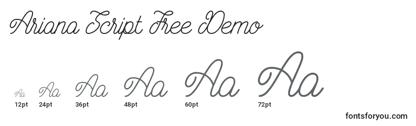 Größen der Schriftart Ariana Script Free Demo