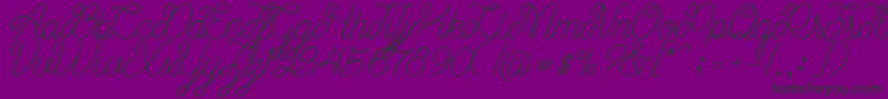 Ariana Script Free Demo-Schriftart – Schwarze Schriften auf violettem Hintergrund