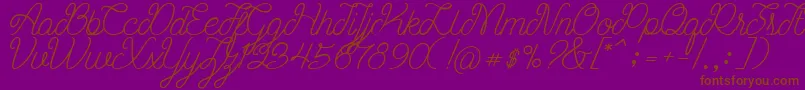 Ariana Script Free Demo-Schriftart – Braune Schriften auf violettem Hintergrund