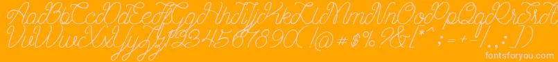 Ariana Script Free Demo Font – Pink Fonts on Orange Background