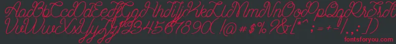 Ariana Script Free Demo Font – Red Fonts on Black Background