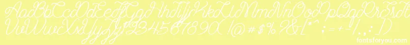 Ariana Script Free Demo Font – White Fonts on Yellow Background