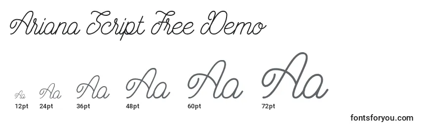 Größen der Schriftart Ariana Script Free Demo (119914)