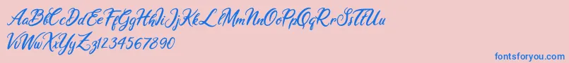 Ariana Violeta-Schriftart – Blaue Schriften auf rosa Hintergrund