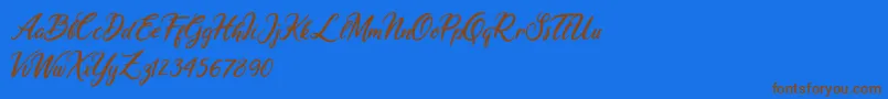 Ariana Violeta Font – Brown Fonts on Blue Background