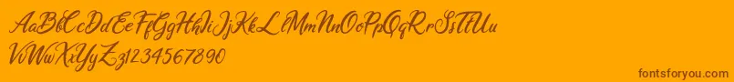 fuente Ariana Violeta – Fuentes Marrones Sobre Fondo Naranja