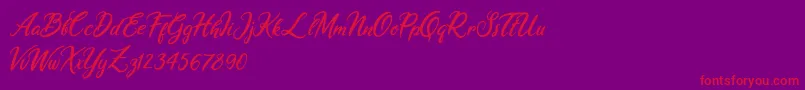 Ariana Violeta Font – Red Fonts on Purple Background