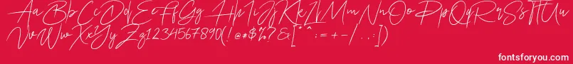 fuente Ariel Script – Fuentes Blancas Sobre Fondo Rojo