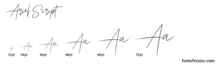 Ariel Script Font Sizes