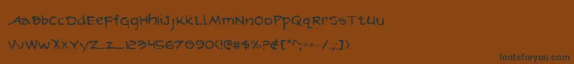 フォントarilon – 黒い文字が茶色の背景にあります