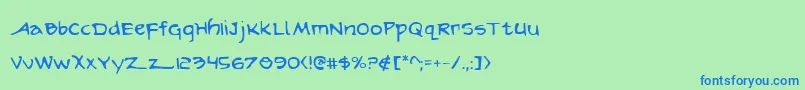 arilon Font – Blue Fonts on Green Background