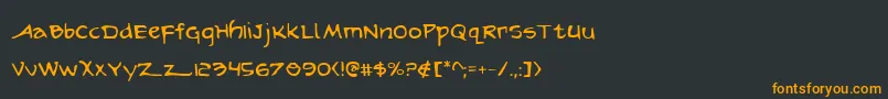 フォントarilon – 黒い背景にオレンジの文字