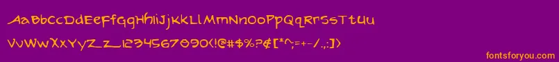フォントarilon – 紫色の背景にオレンジのフォント