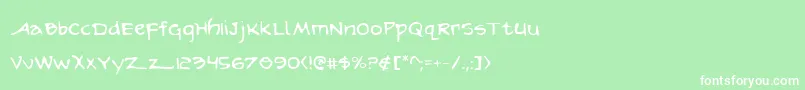 フォントarilon – 緑の背景に白い文字