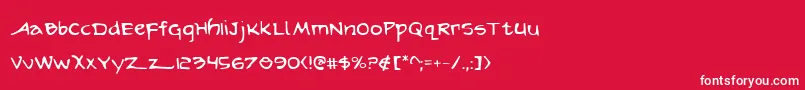フォントarilon – 赤い背景に白い文字