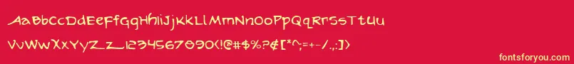 arilon Font – Yellow Fonts on Red Background